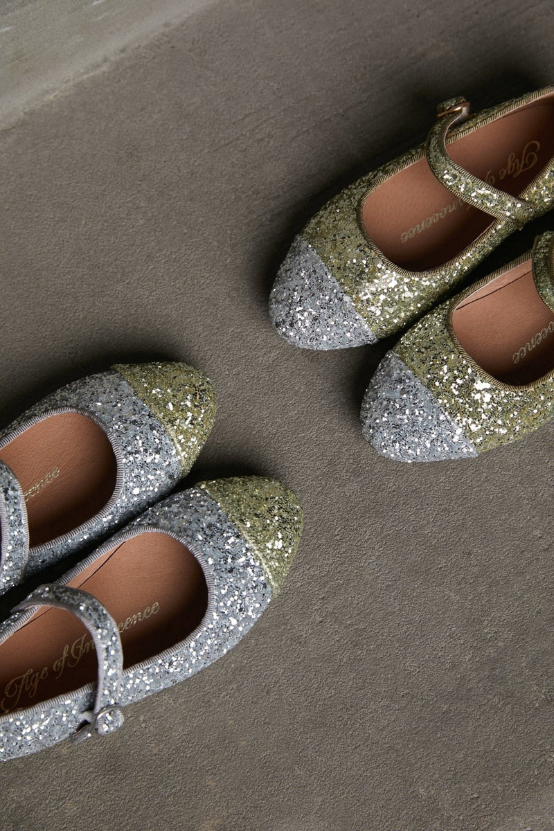 Filippo Golden Slippers With Glitter - KeeShoes
